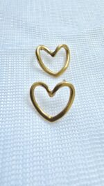 Chic Minimalist Gold Heart Earrings by Zara Jio - Image 2