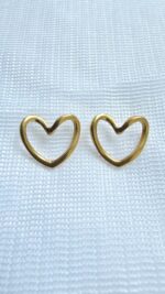 Chic Minimalist Gold Heart Earrings by Zara Jio