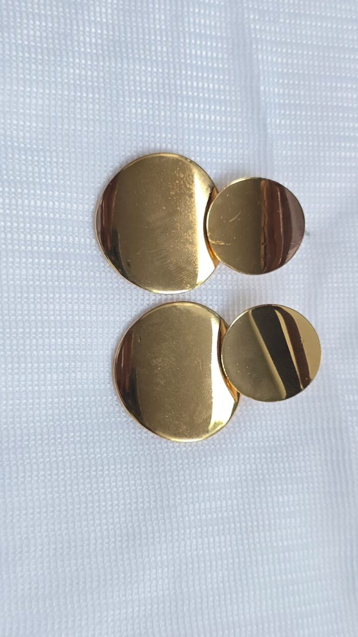 Chunky Gold Geometric Statement Earrings by Zara Jio - Image 2