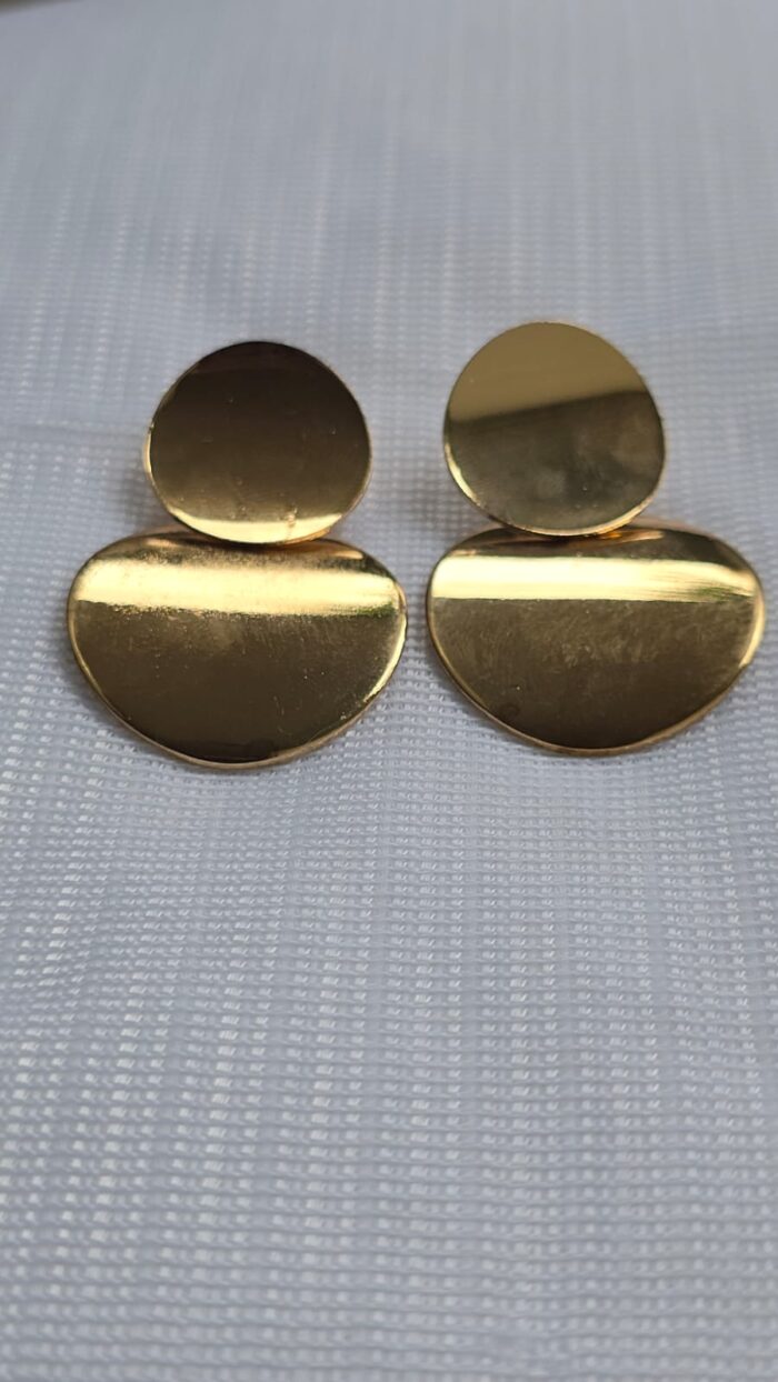 Chunky Gold Geometric Statement Earrings by Zara Jio - Image 1