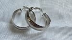 Contemporary Textured Silver Hoops by Zara Jio