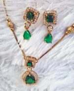 Radiant Emerald Green Droplet Necklace by Zara Jio