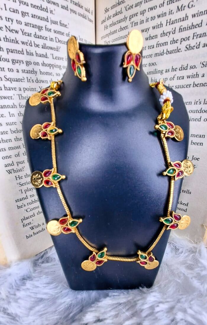 Vibrant Kasumala: Traditional Coin Necklace Set by Zara Jio - Image 2