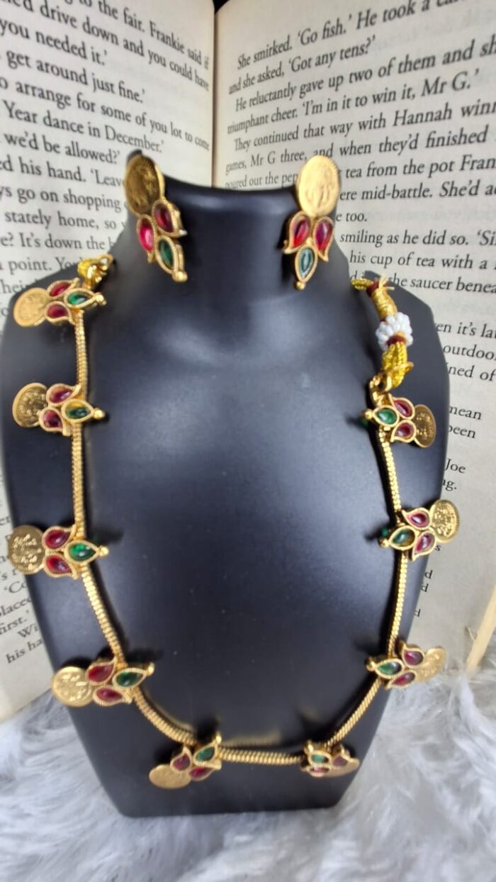 Vibrant Kasumala: Traditional Coin Necklace Set by Zara Jio - Image 1