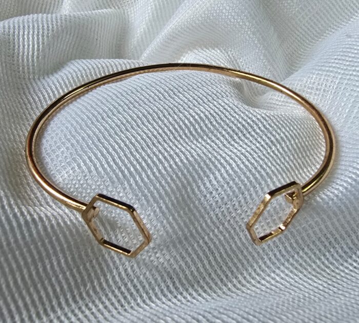 Hexagon Open Bangle by Zara Jio - Image 1