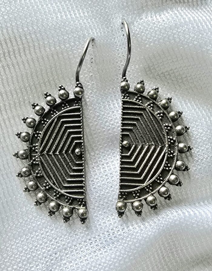 Oxidized Half-Moon Earrings by Zara Jio - Image 1