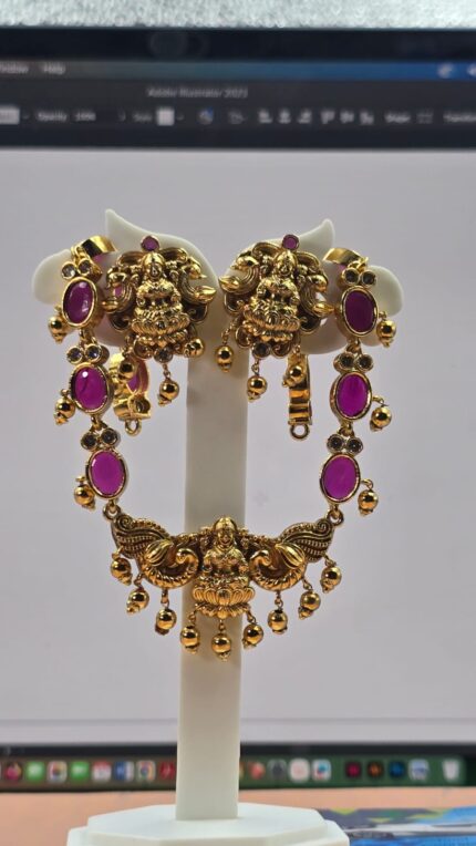 Exquisite Lakshmi Devi Temple Jewellery Set by Zara Jio