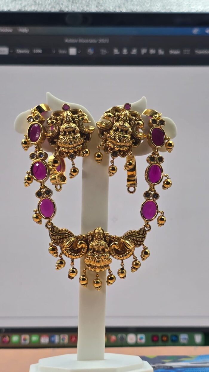Exquisite Lakshmi Devi Temple Jewellery Set by Zara Jio - Image 1