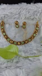 Versatile Antique Finish Green Stone Set by Zara Jio